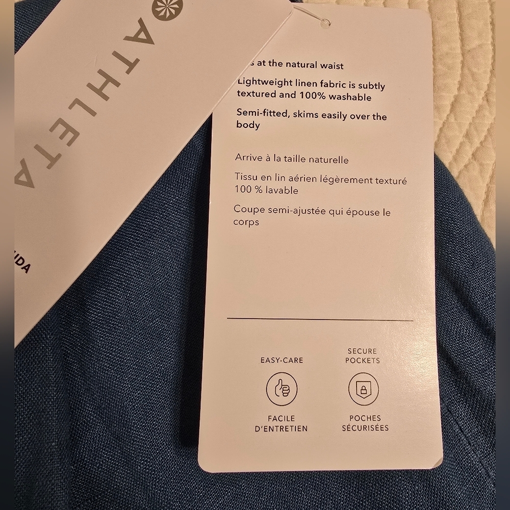 NWT Athleta Ladies Teal Playa Linen Bermuda Shorts - Picture 5 of 5